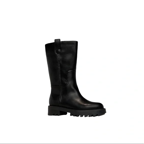 ShoeDazzle Jaffie Boots Biker Chunky Lug Sole - Picture 5 of 9